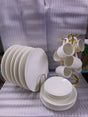 24pc Ceramic White Round Dinner Set 