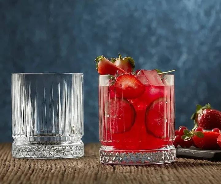 225ml Vertical Stripped Clear Whiskey Glass
