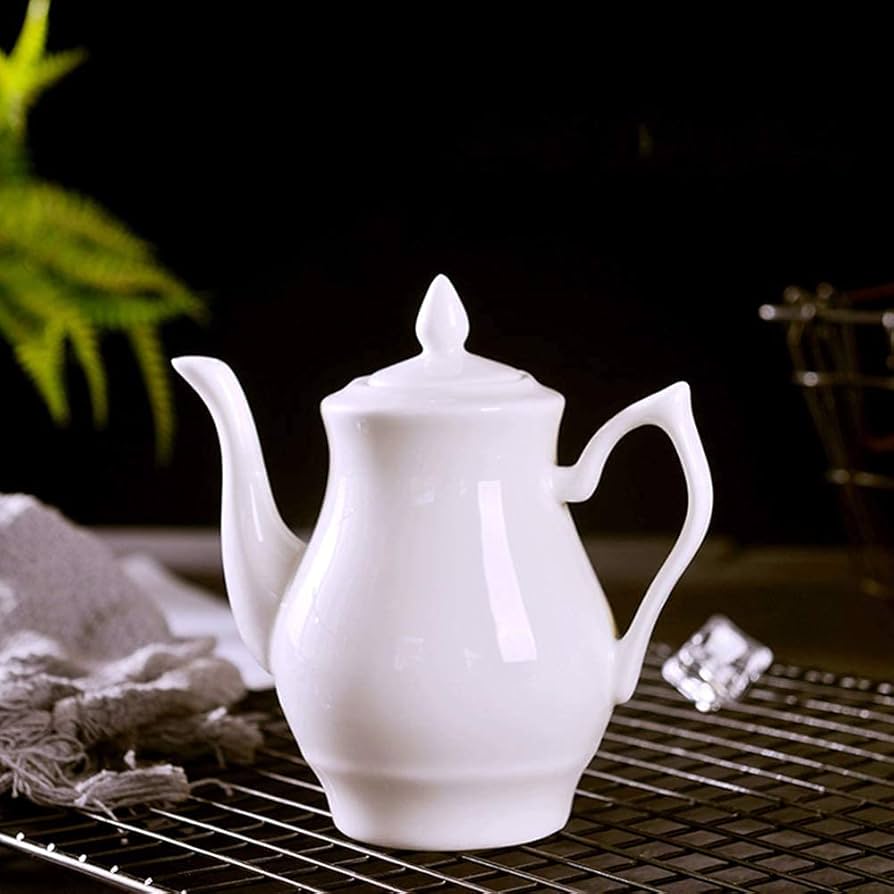 Ceramic Fancy White Kettle