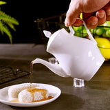 Ceramic Fancy White Kettle