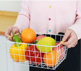 Multipurpose classy BLACK  & WHITE metallic mesh basket wooden handle