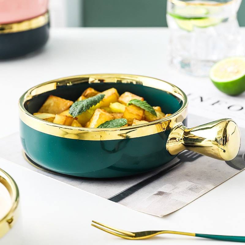 Porceline Snack Bowl with Handle