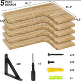 5 in 1 Rustic Wood Floating Shelves
