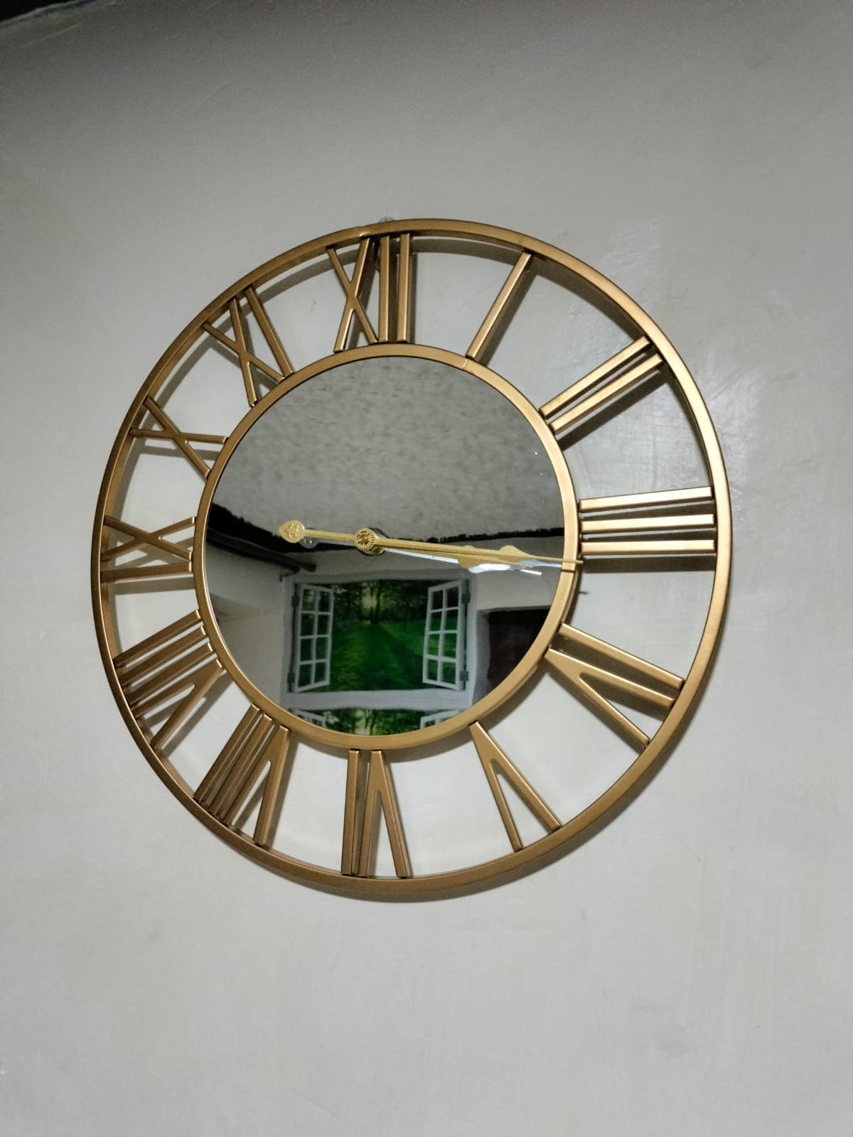 Large Modern Metal Wall Clock Rustic Silent Horloge Murale Battery Operated Roman Numerals Clocks for Home Living Room Bedroom Kitchen Wall Decor 50cm