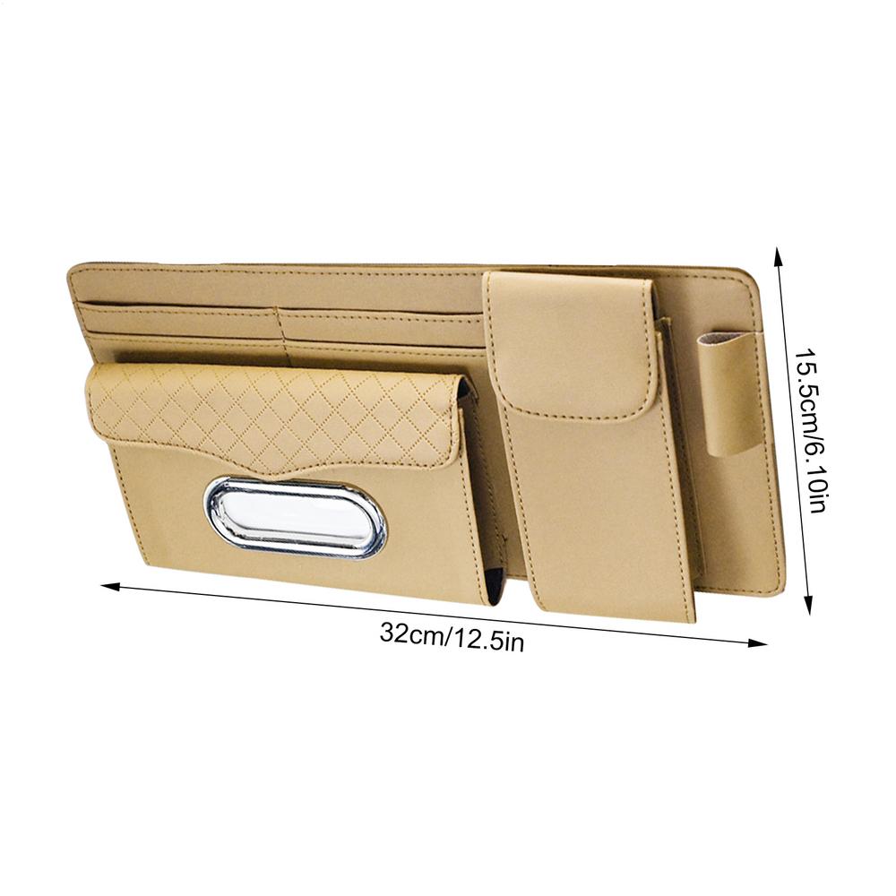 Multifunctional car Sun visor organizer storage bag with tissue Holder,pen holder, glasses case,documents holder