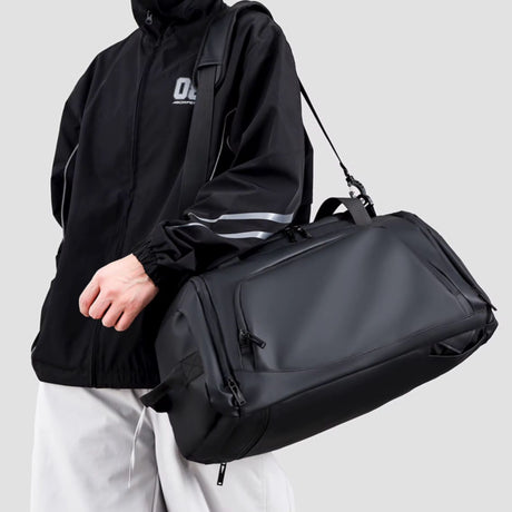 Waterproof Duffel Bag with Shoe Compartment & Backpack Straps