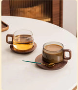 Retro style Tea & Coffe Cup with Friendly wooden Handle
