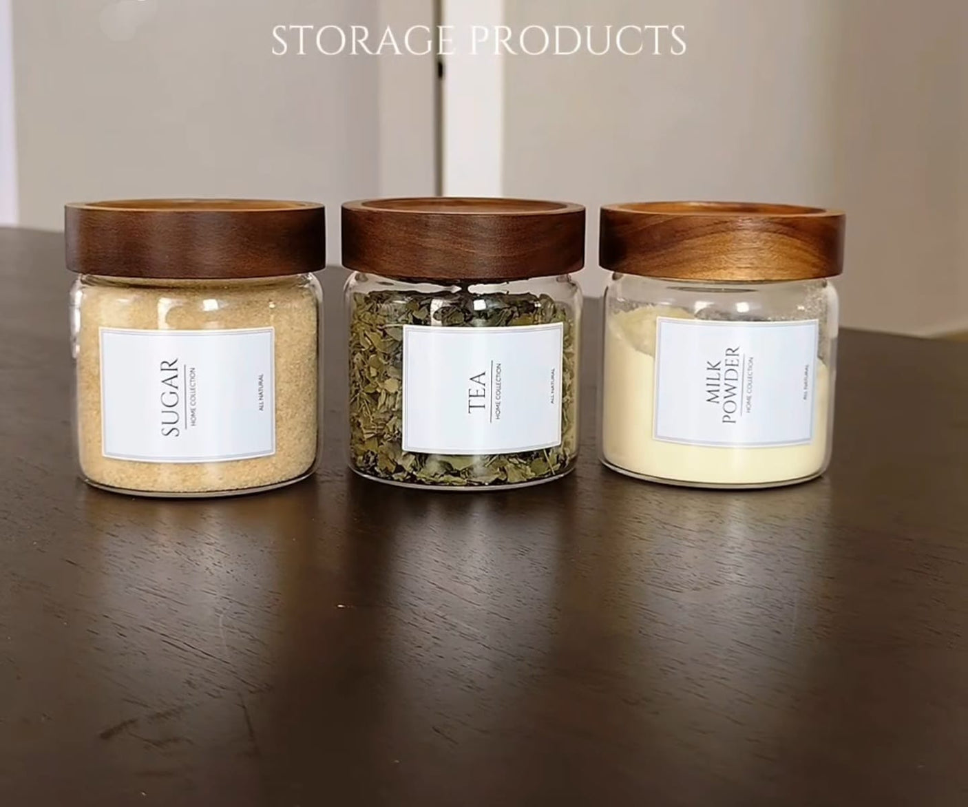 High Borosilicate glass Jars with Acacia Air tight lids