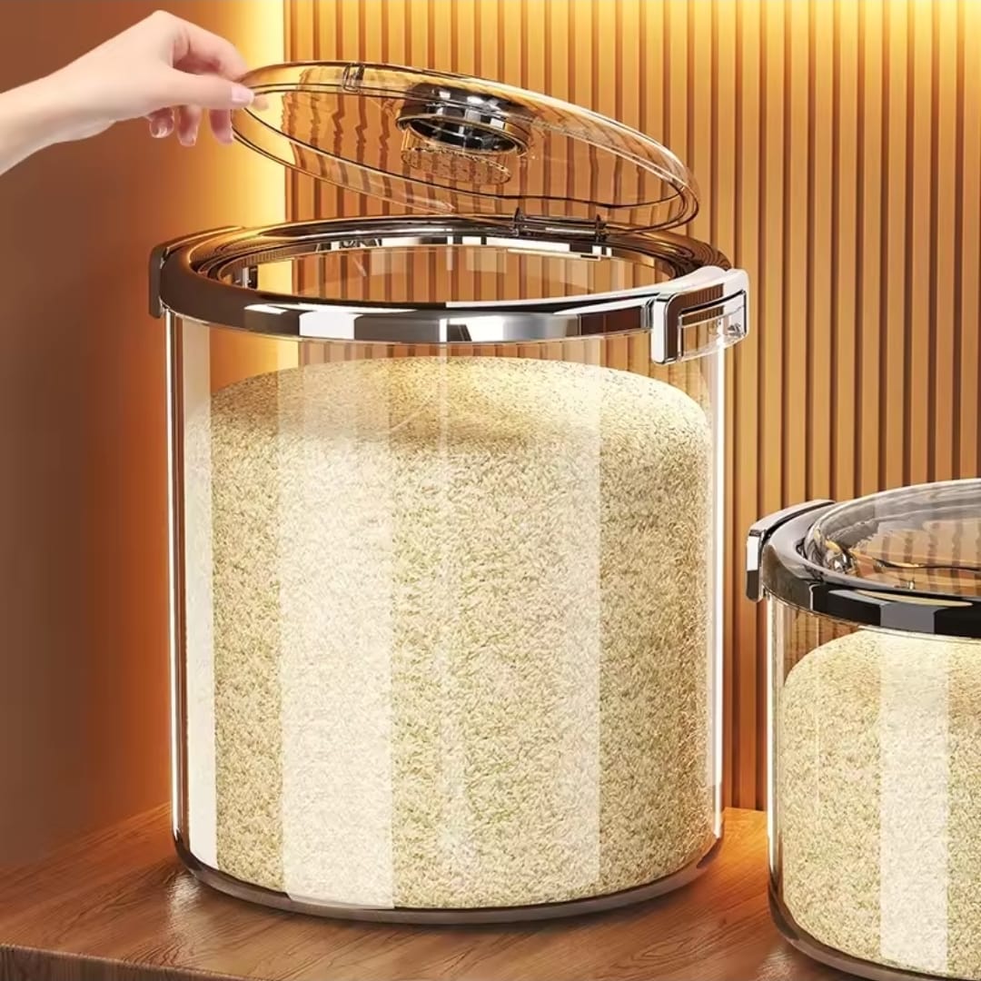 Transparent Rice Bucket Acrylic Airtight Transparent Rice Bucket with Flip-Top Lid – iDecorator