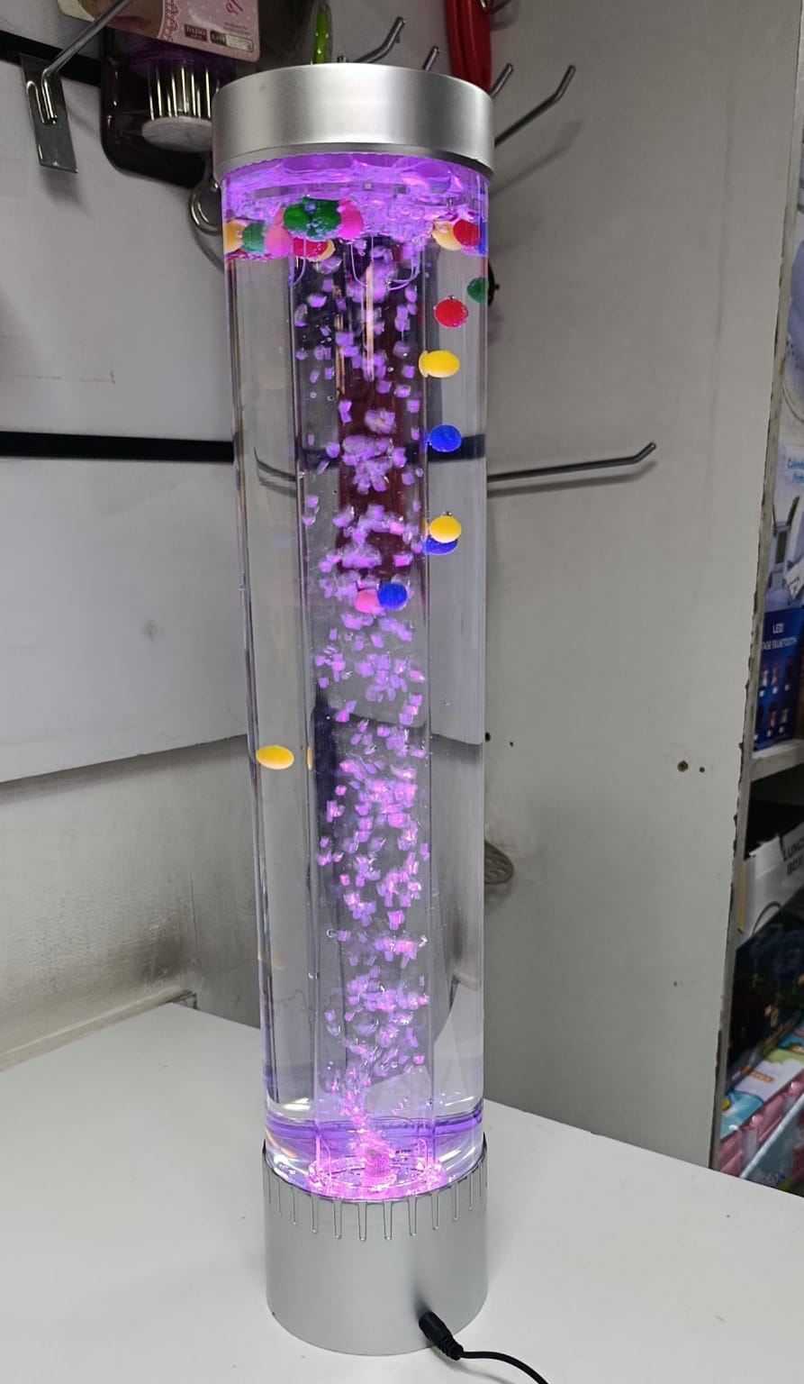 Led Bubble Aquarium Lamp 50Cm, diameter 10cm, Kids Room Tube Mood Light Desktop Artificial Fish Tank, Tall Water Tower, Tank Night Light for Bedroom, Office, house, date night