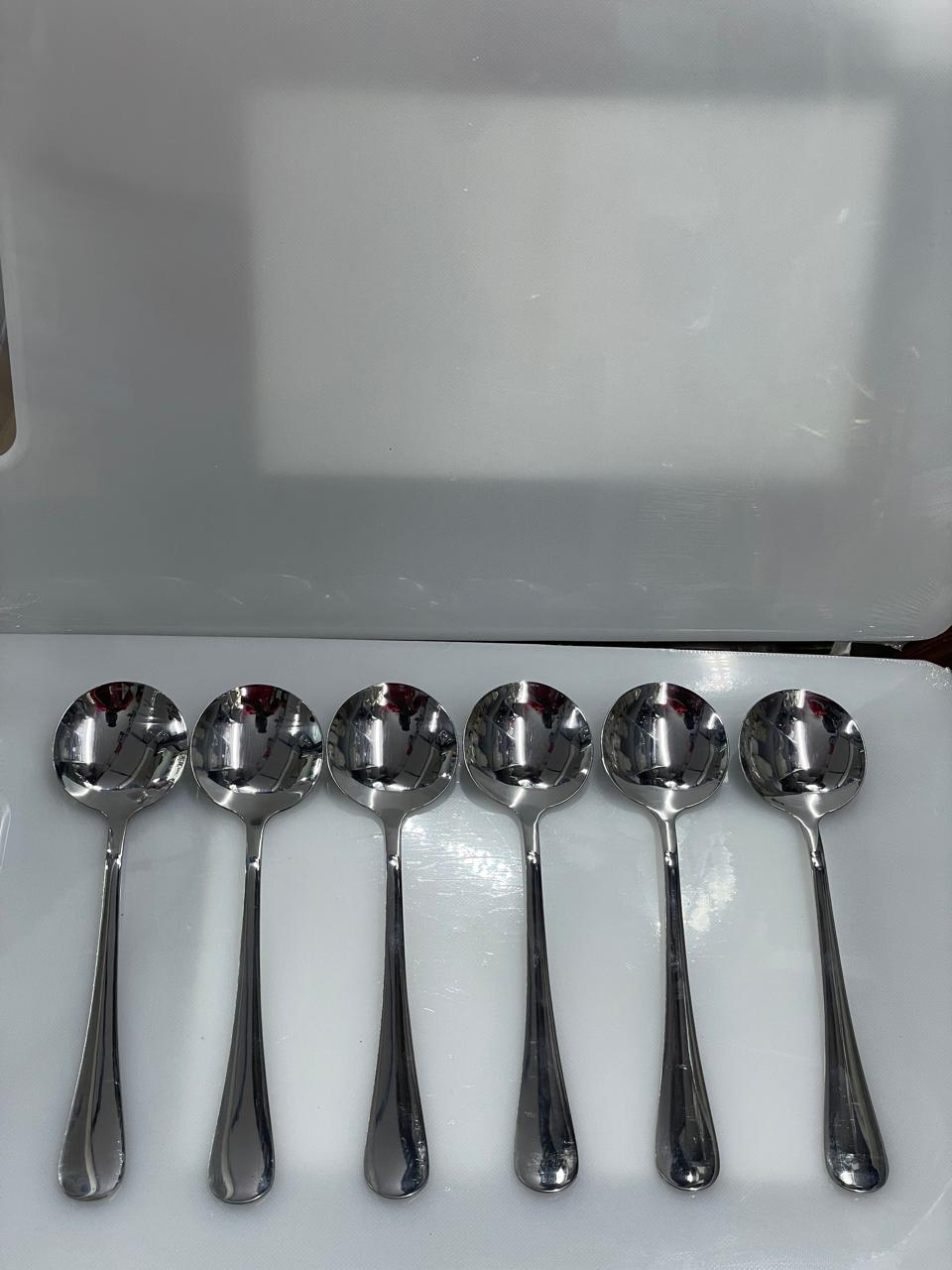 Heavy guage stainless steel cutlery set of 6each,Table fork,Table spoons,Table knife,Soup spoons