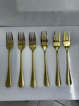Set of six gold forks