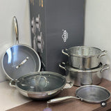 Premium High quality Tripply S/S Stainless steel cookware set with Hammered Patterned design