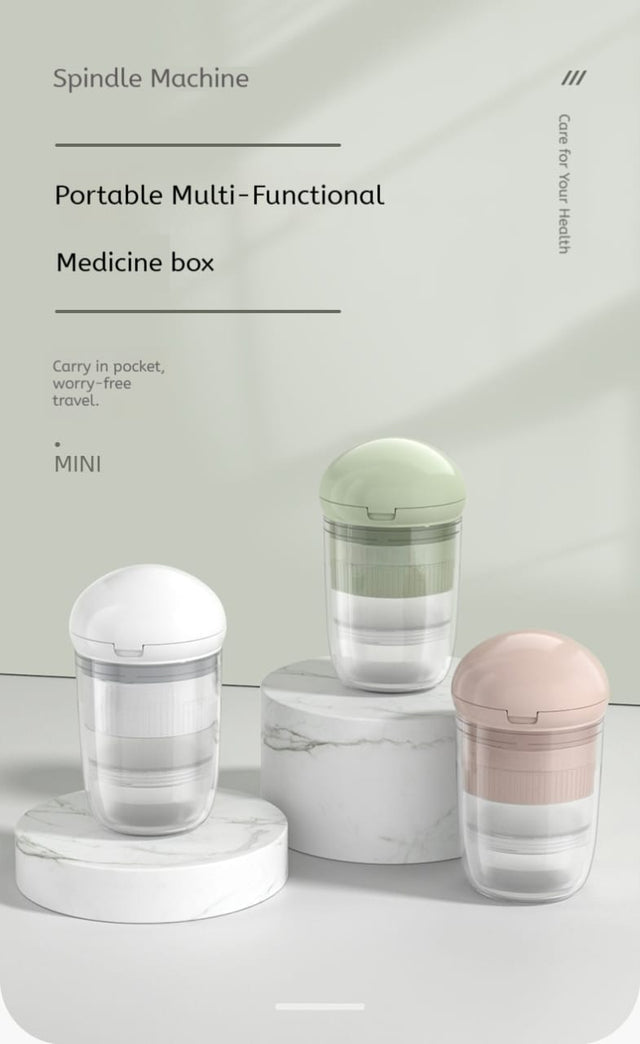 portable Pill Cutter & Medicine Storage Box 4 in 1