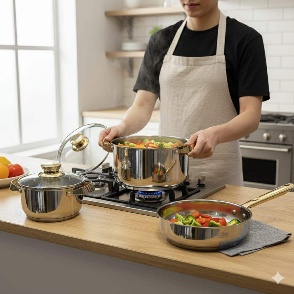 Peterhof stainless steel cookware 8pc