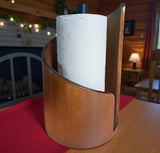 Wooden Paper Towel Holder Stand – Freestanding Countertop Kitchen Roll Holder 15x10cm | Walnut Brown Wood