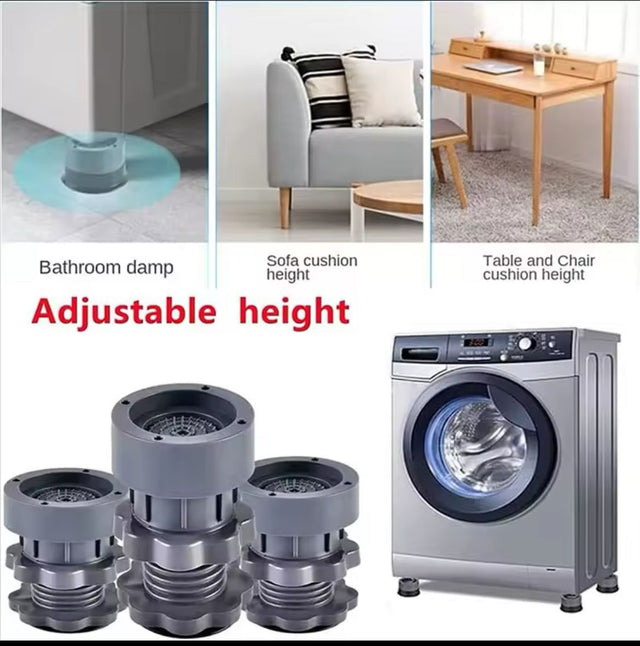 4PCS Heavy-Duty Adjustable Anti-Vibration Washing Machine Pads