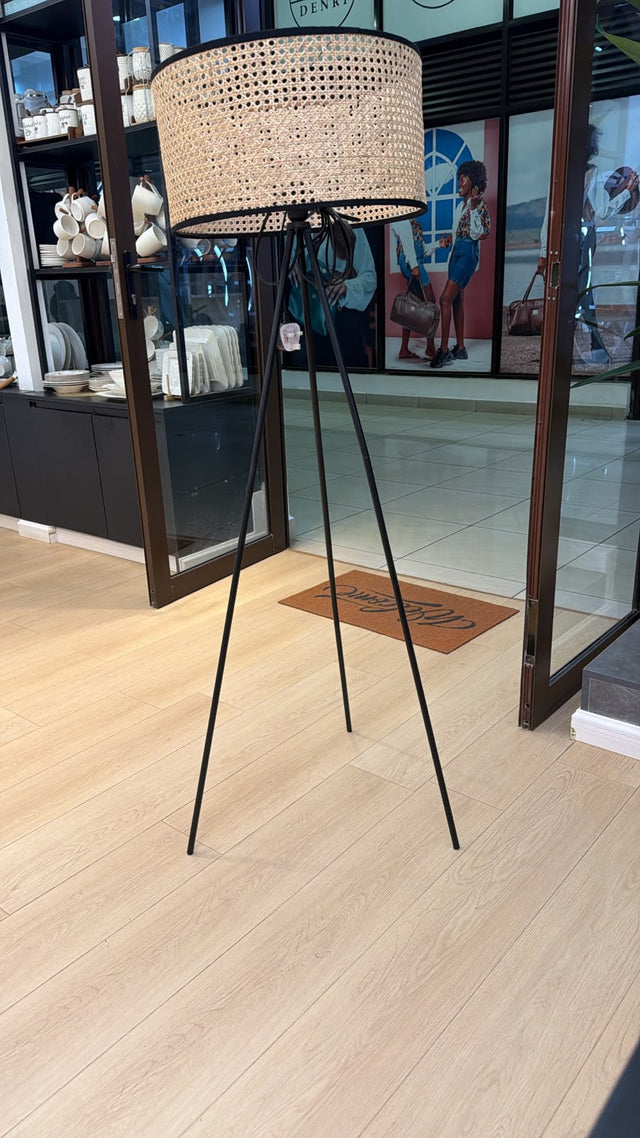 Rattan Tripod Floor Lamp 45 × 145cm