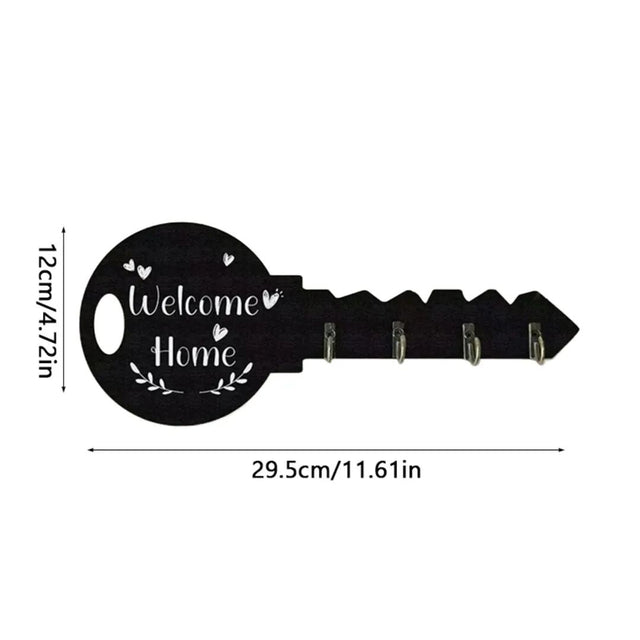 Decorative Wooden Wall Key Holder 29.5 cm by 12 cm