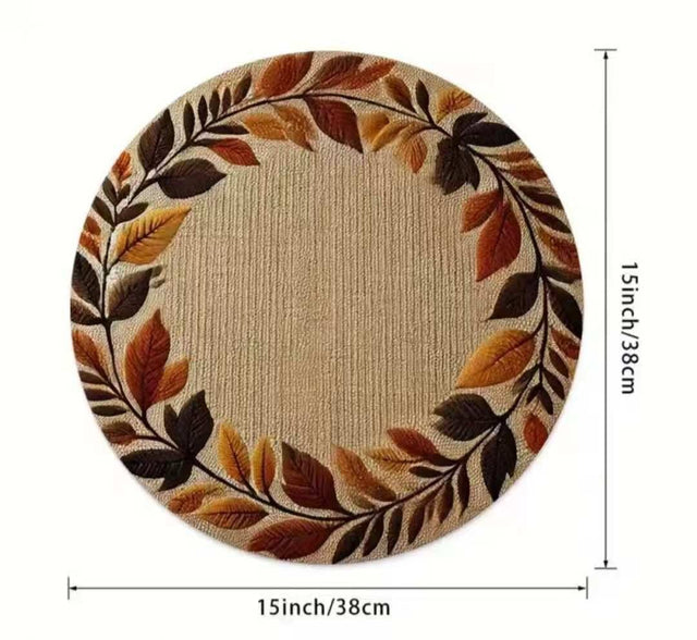 Falling Leaves Round Dining Table Placemats – 38cm