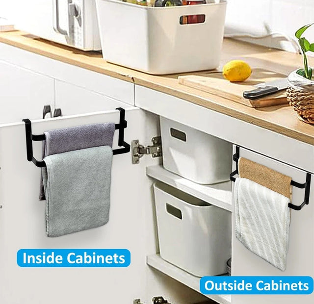 Steel 2 Tier Over Cabinet Door Towel Holder Rack