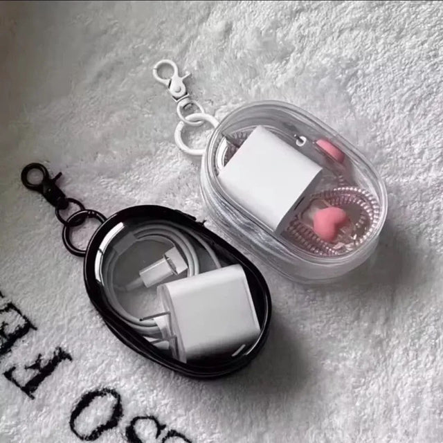 Portable Mini Clear Charger & Cable Storage Bag