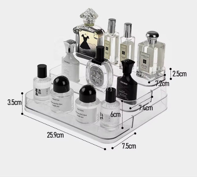 3 Tier Clear Acrylic Perfume & Desktop Display Rack