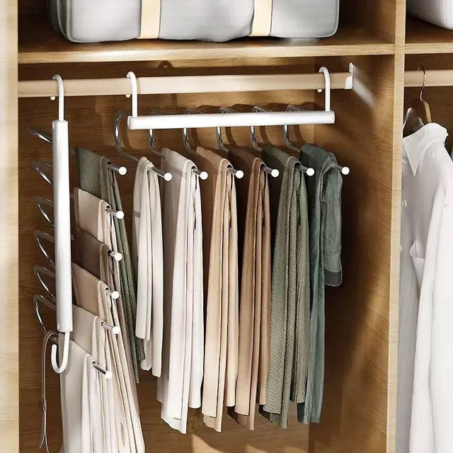 Heavy Duty 6-Layer Foldable Pants Hanger – Space Saving
