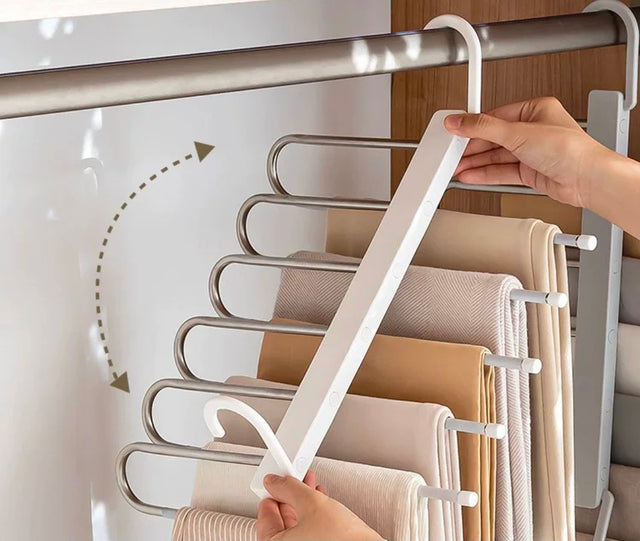 Heavy Duty 6-Layer Foldable Pants Hanger – Space Saving
