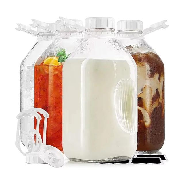 Glass Beverage Bottle with Airtight Lid 2L