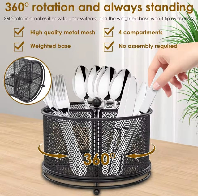 Mesh Rotating Cutlery Holder