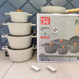 UCC LIFE Ceramic Series 11-Piece Cookware Set