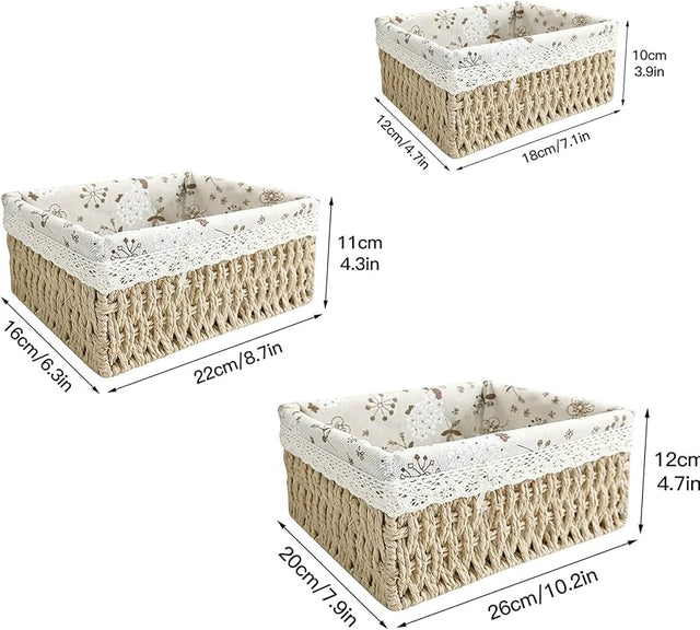 3-Piece Woven Storage Basket Set