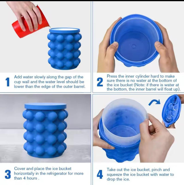 Silicone ice cube maker bucket blue drink cooler — iDecorators Kenya