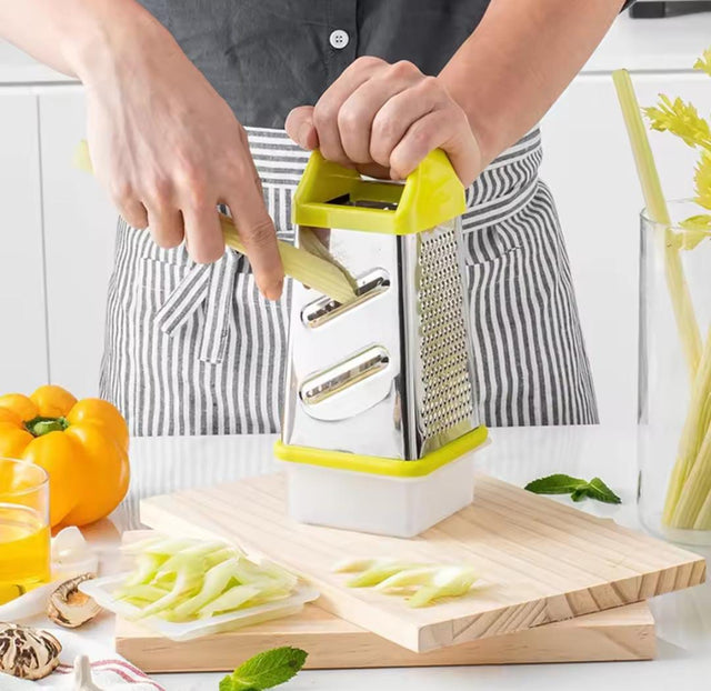 Sided Stainless Steel Box Grater with Container