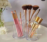 Clear Acrylic Makeup Brush Holder  3-Compartment Organizer