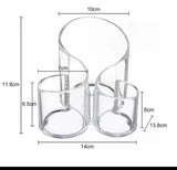 Clear Acrylic Makeup Brush Holder  3-Compartment Organizer