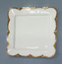 White Ceramic Heavy Dinner Plate with Gold Rim, Available in Different Shapes — 10 Inch spn
