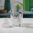 Clear Glass Crystal Ice Bucket with Metal Handle and Ice Tong — 900ml spn