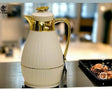 Feenik Vacuum Insulated Flask with Gold Lining, Gold Handle and Lid — 1L spn