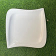 White Heavy Porcelain Curved Wavy Ceramic Dinner Plates — 6 Pieces spn