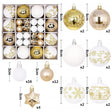White and Gold Christmas Tree Baubles Set, san