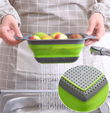Collapsible Silicone Colander and Drainer Basket with Handles