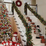 Pre Decorated Green Christmas Garland with Inbuilt Lights, Red Berries and Pine Cones — 2.7 Metres