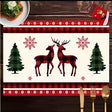 Luxury Christmas Table Placemats Set, Festive Themed Place Mats 32 x 45 cm — 6 Pieces zaw