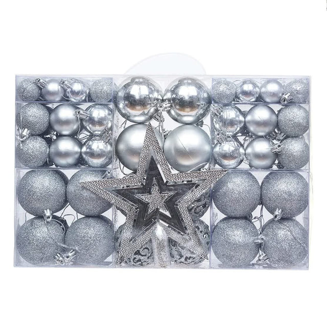 Christmas Tree Decor Balls Set with 6 cm, 4 cm and 3 cm Baubles — 100 Pieces zaw