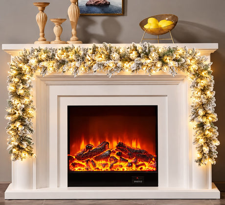 Snow Flocked Christmas Garland with Inbuilt Lights — 2.7 Metres car