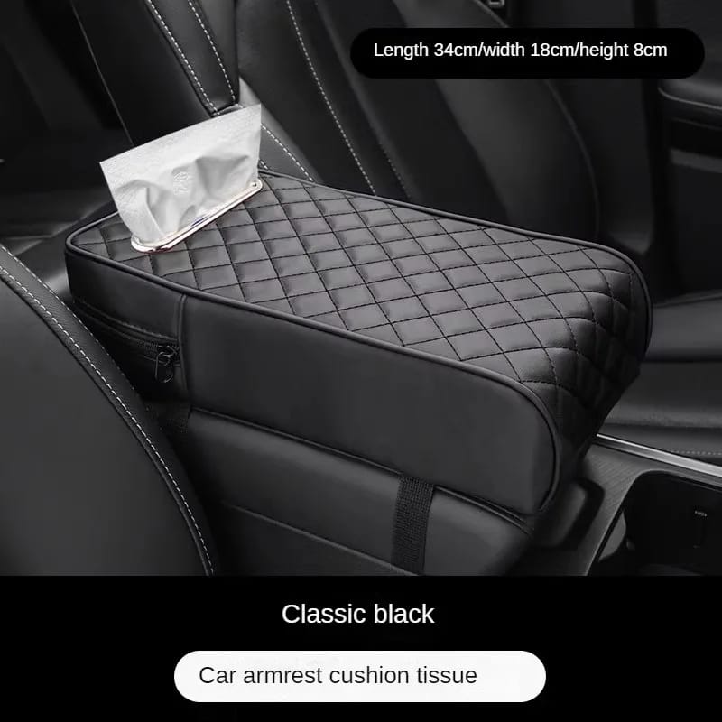 Car armrest with tissue storage