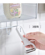 Mesh bathroom rack with hooks