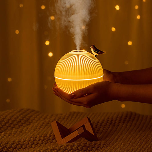 Lark Bird Ultrasonic Air Humidifier diffuser Maker Atomizer for Home / Office with wooden stand